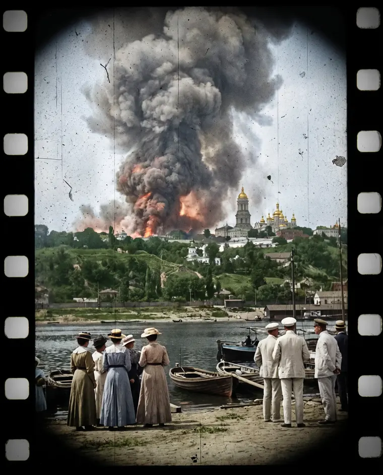 Червень: реконструкція за фотографіями. Вибух складів на Звіринці